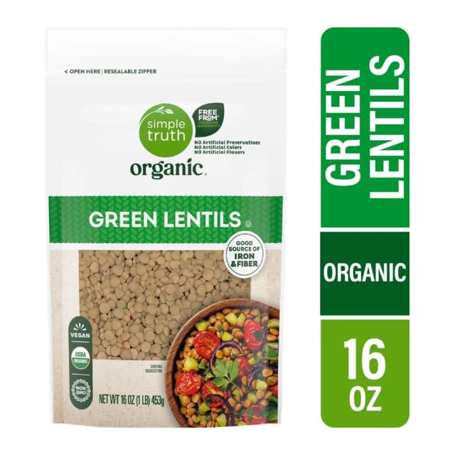 Simple Truth Green Lentils, front of pack