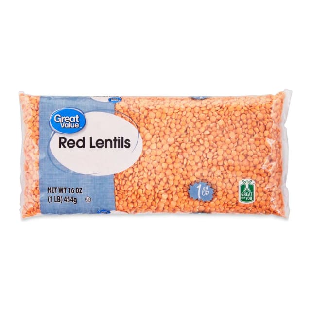 Great Value Red Lentils, front of pack