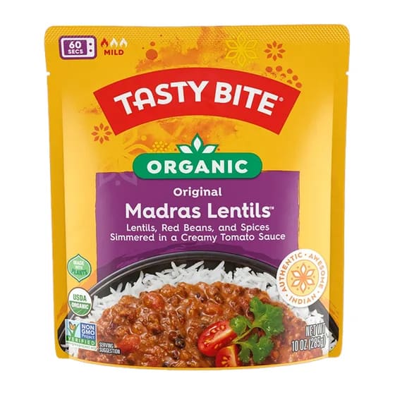 Tasty Bite Indian Madras Lentils, front of pack