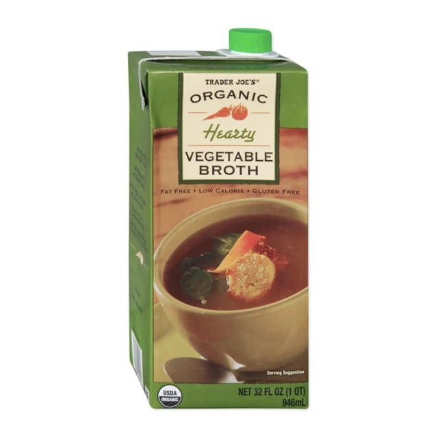 Trader Joe's Organic Hearty Vegetable Broth, front of pack