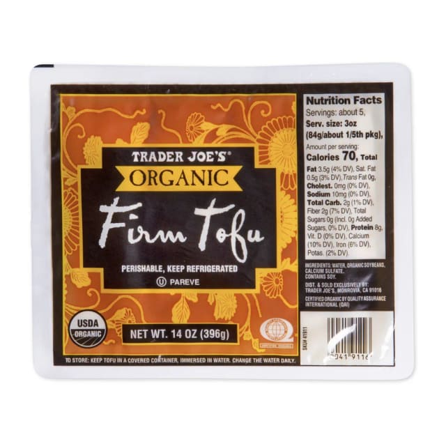 Trader Joe's Organic firm tofu, front of pack