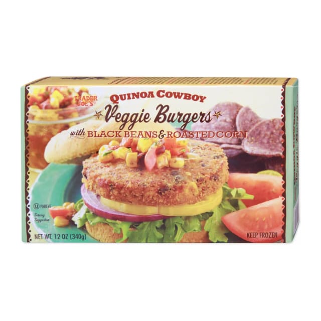Trader Joe's Quinoa Cowboy Veggie Burgers, front of pack