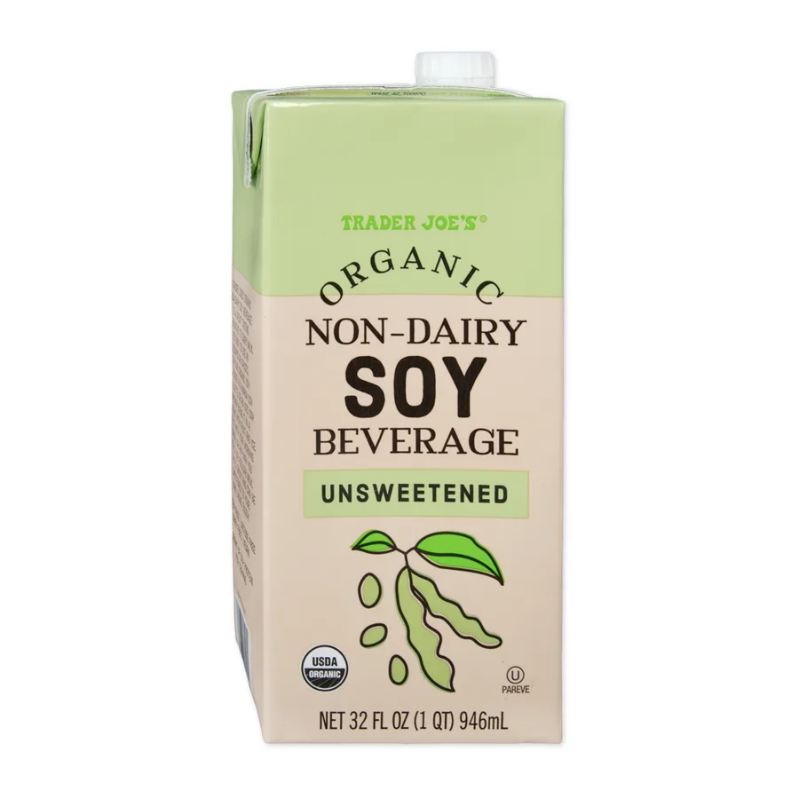 Trader Joe's Organic Non-Dairy Soy Beverage Unsweetened, front of pack