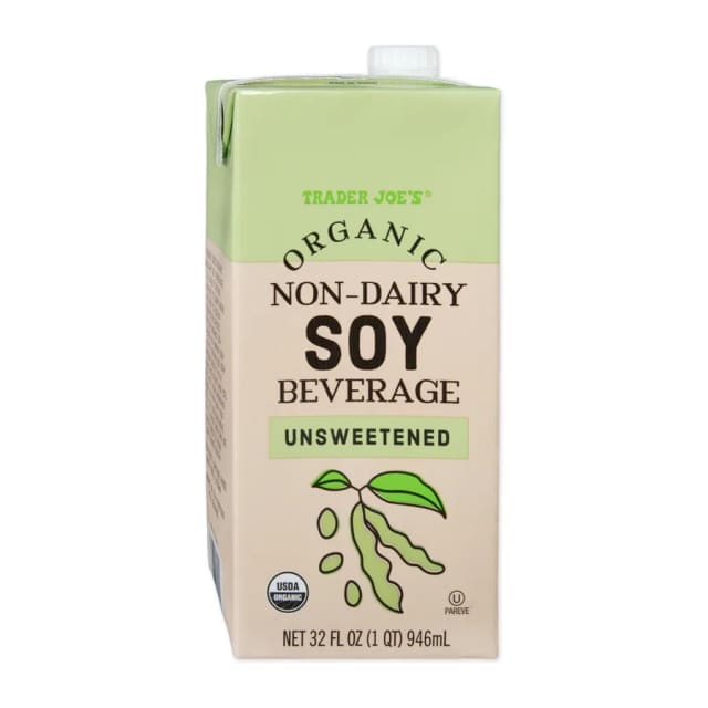 Trader Joe's Organic Non-Dairy Soy Beverage Unsweetened, front of pack