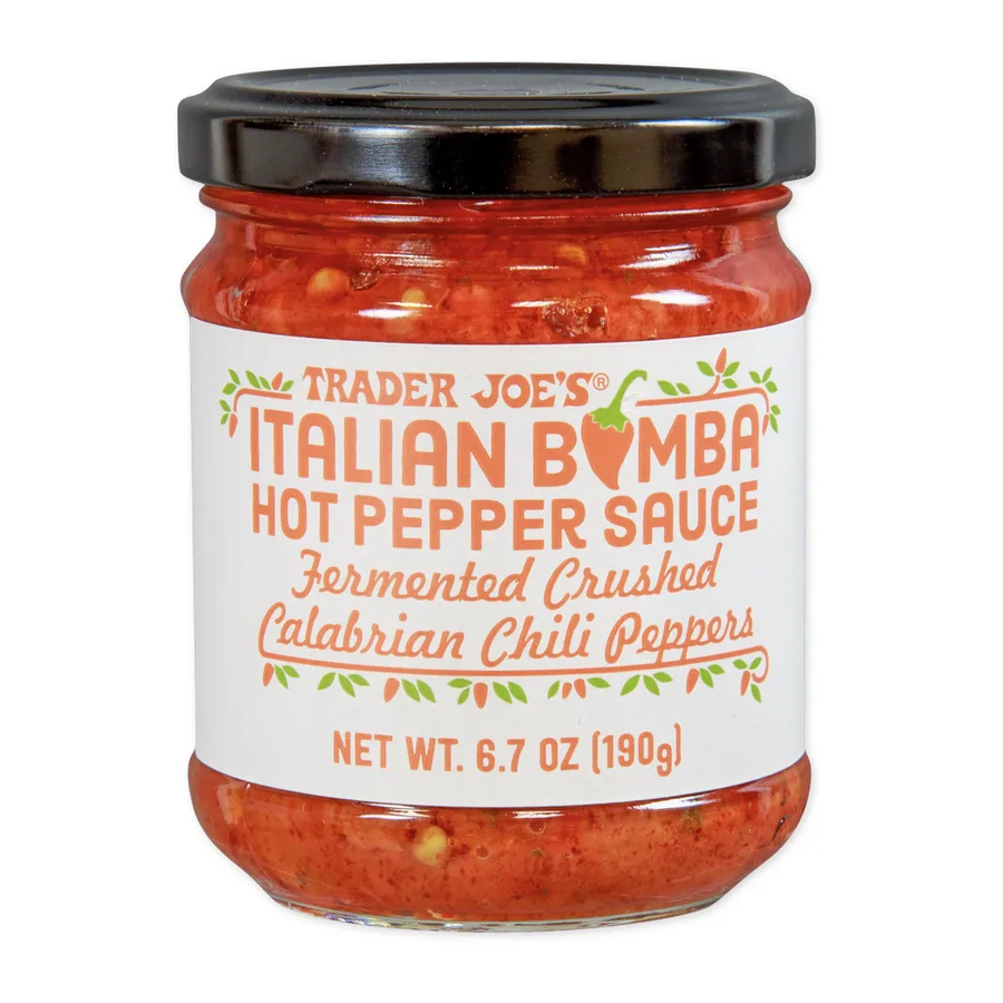 Trader Joe's Italian Bomba Hot Pepper Sauce, front of pack