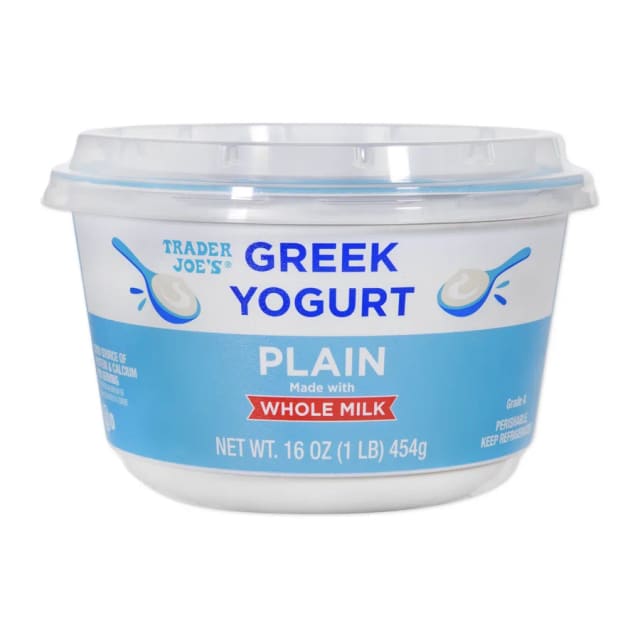 Trader Joe's Plain Greek whole milk yogurt, front of pack