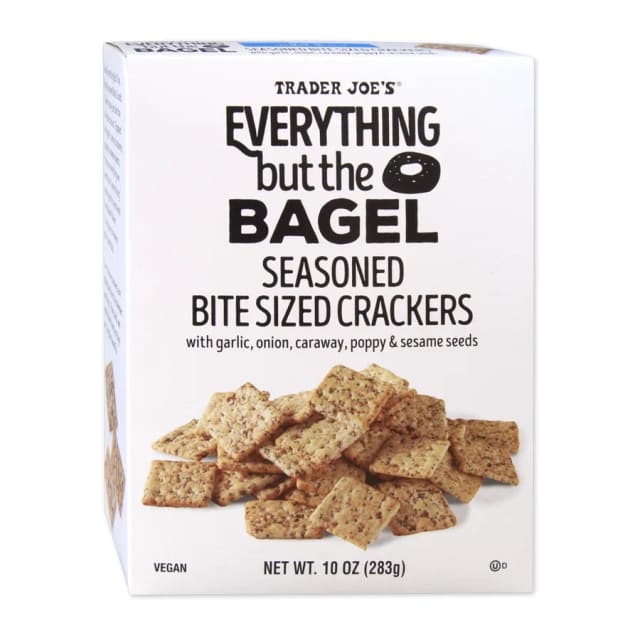 Trader Joe's Everything but the Bagel Seasoned Crackers, front of pack