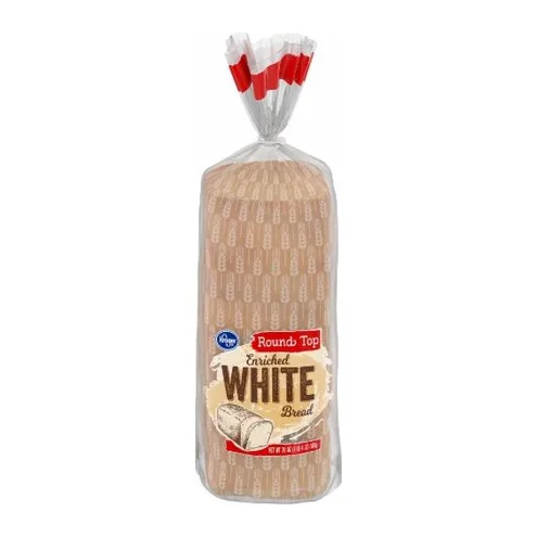 Kroger Round top white bread, front of pack