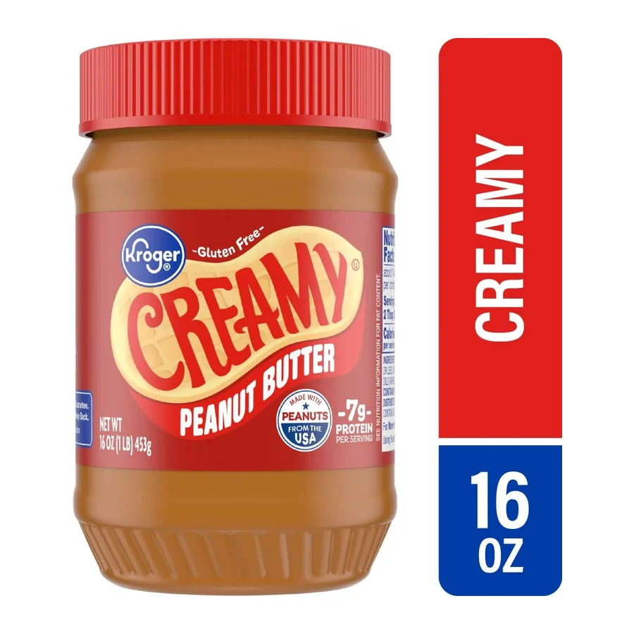 Kroger Creamy peanut butter, front of pack
