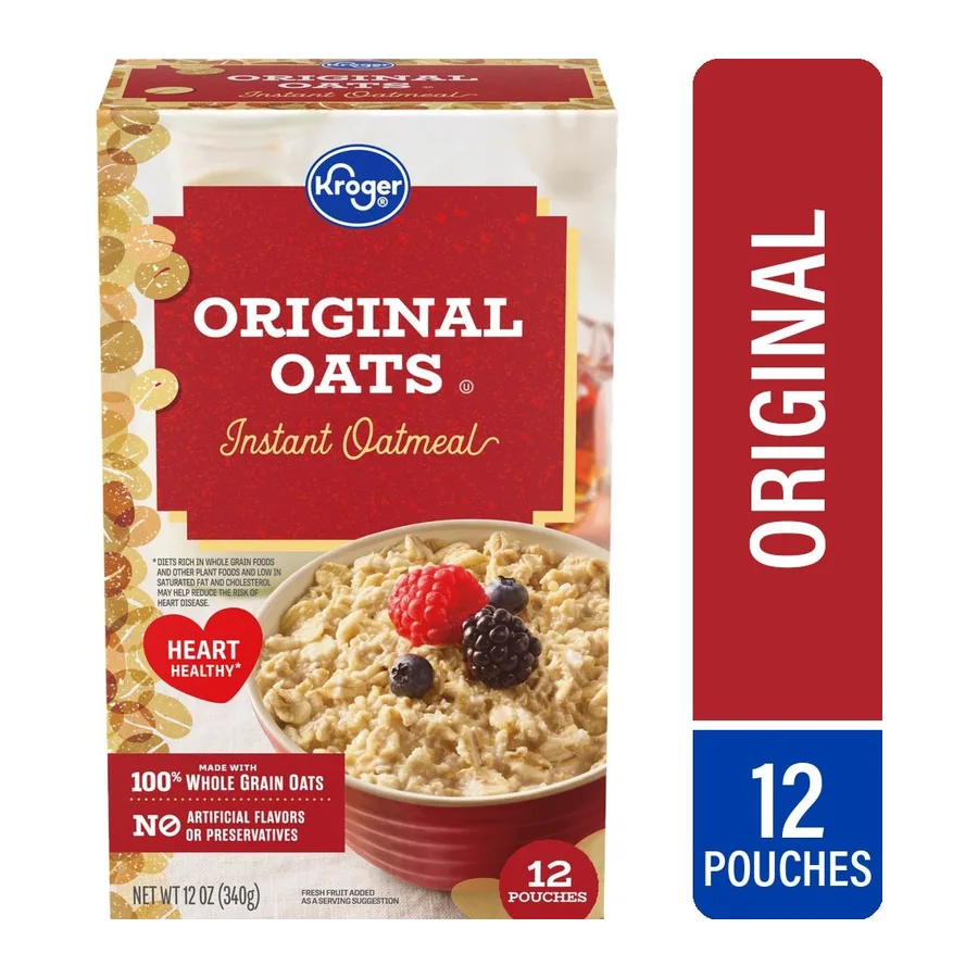 Kroger Original Oats Instant Oatmeal, front of pack