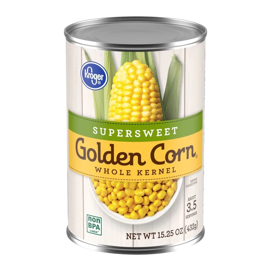 Kroger Super sweet golden corn, front of pack