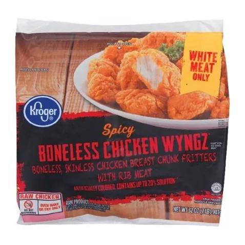 Kroger Boneless chicken wyngz, front of pack