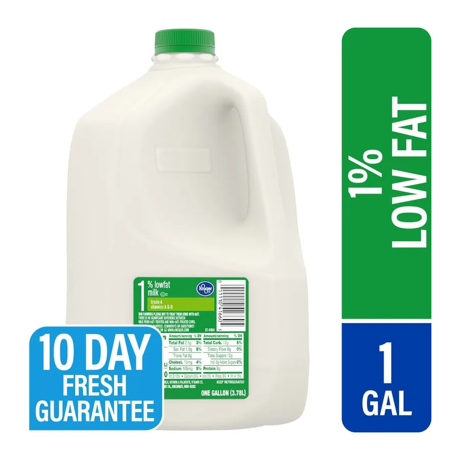 Kroger 1% Lowfat Milk, front of pack