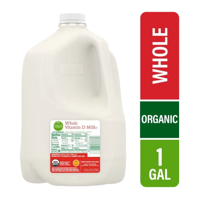 Simple Truth Organic Whole Milk, front of pack