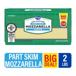 Kroger Mozzarella cheese bar, front of pack