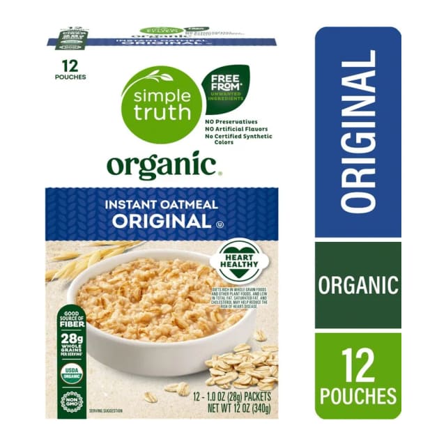 Simple Truth Instant Oatmeal, Original, front of pack