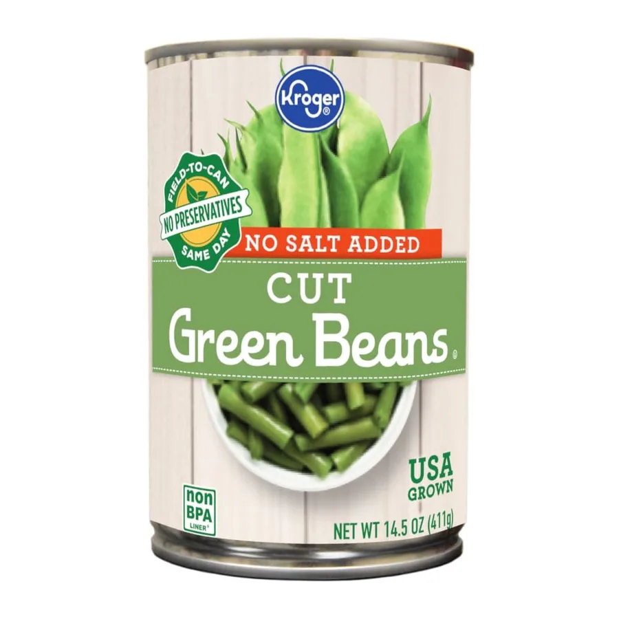 Kroger Cut Green Beans, front of pack