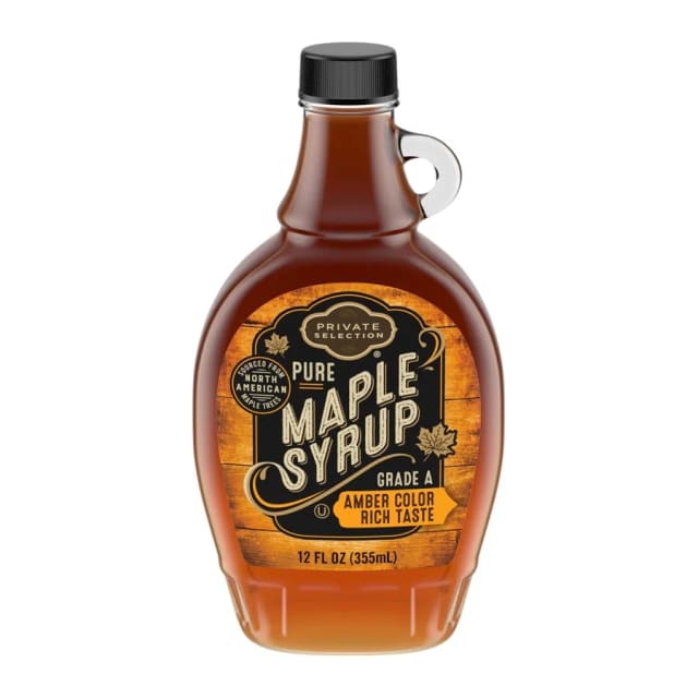 Private Selection Grade A Amber Color Rich Taste Maple Syrup, front of pack
