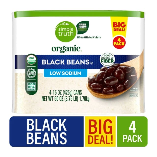 Simple Truth Black Beans Can, front of pack