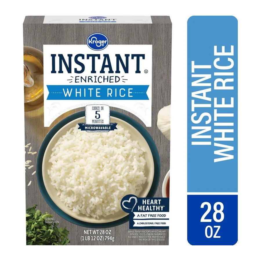 Kroger Instant microwaveable white rice, front of pack