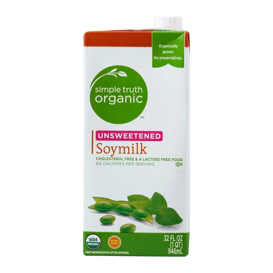 Simple Truth Unsweetened Soy Milk, front of pack