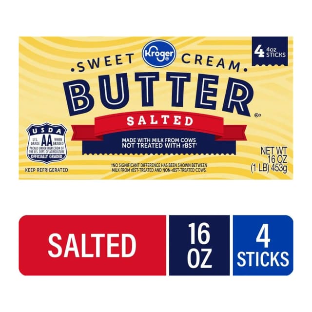 Kroger Salted Butter, front of pack