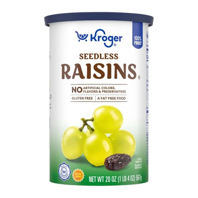 Kroger Seedless raisins, front of pack