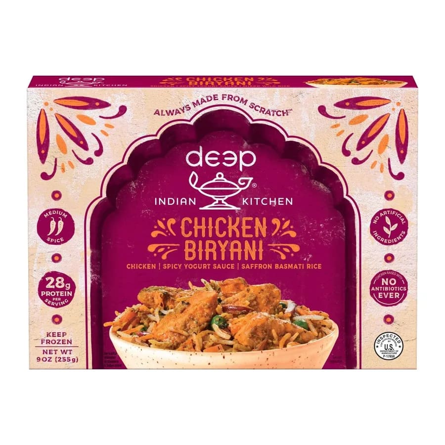 Deep Indian Kitchen Chicken Biryani, front of pack