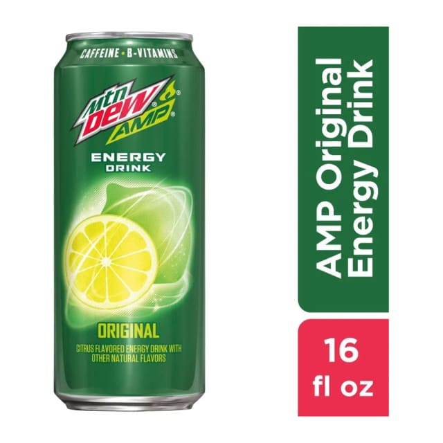 Amp Energy Boost Original Citrus Energy Drink, front of pack