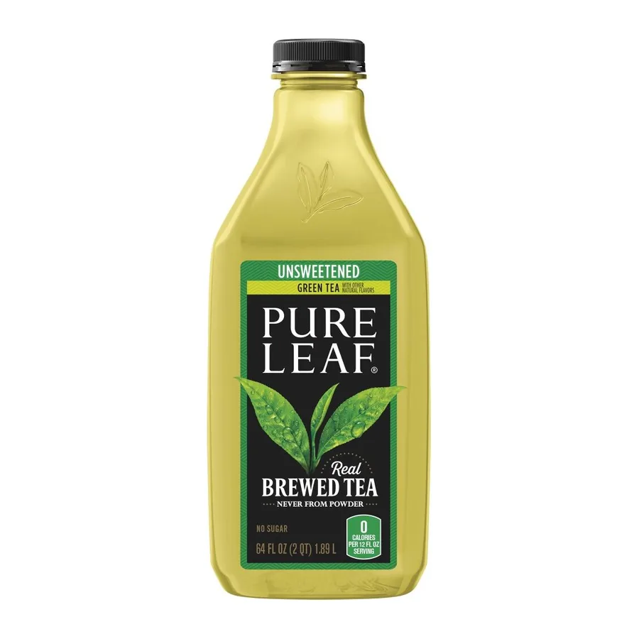 Pure Leaf Unsweetened real green brewed tea, front of pack