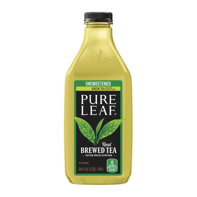 Pure Leaf Unsweetened real green brewed tea, front of pack