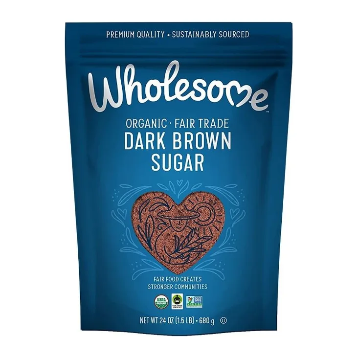 Wholesome Organic Dark Brown Sugar, front of pack