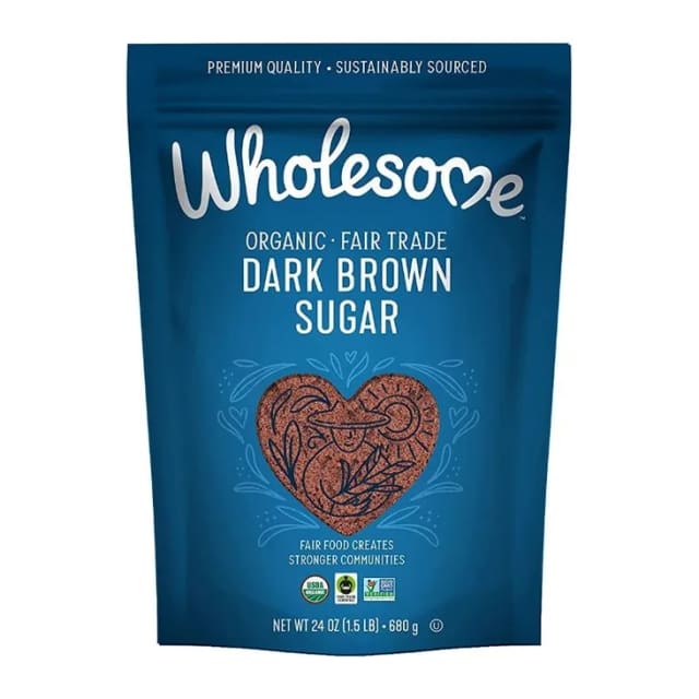 Wholesome Organic Dark Brown Sugar, front of pack
