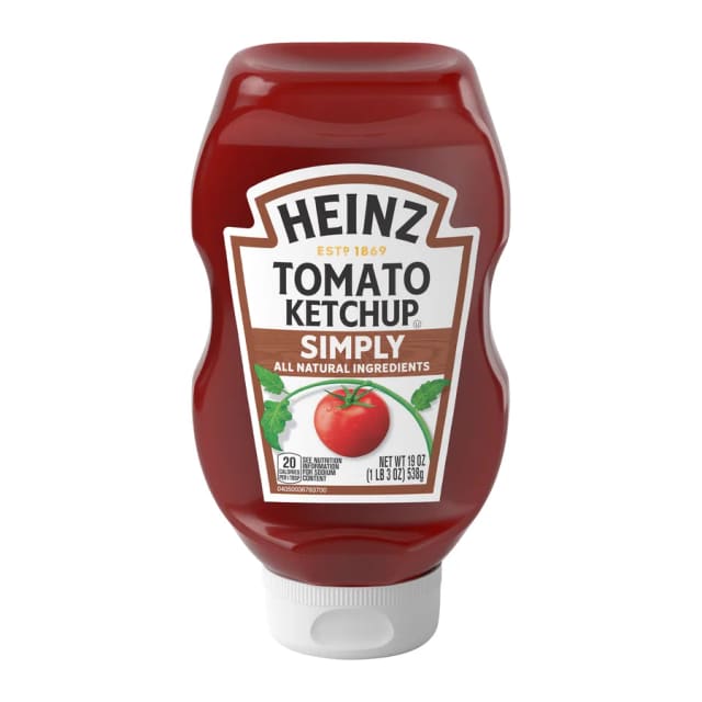 Heinz Simply Tomato Ketchup, front of pack
