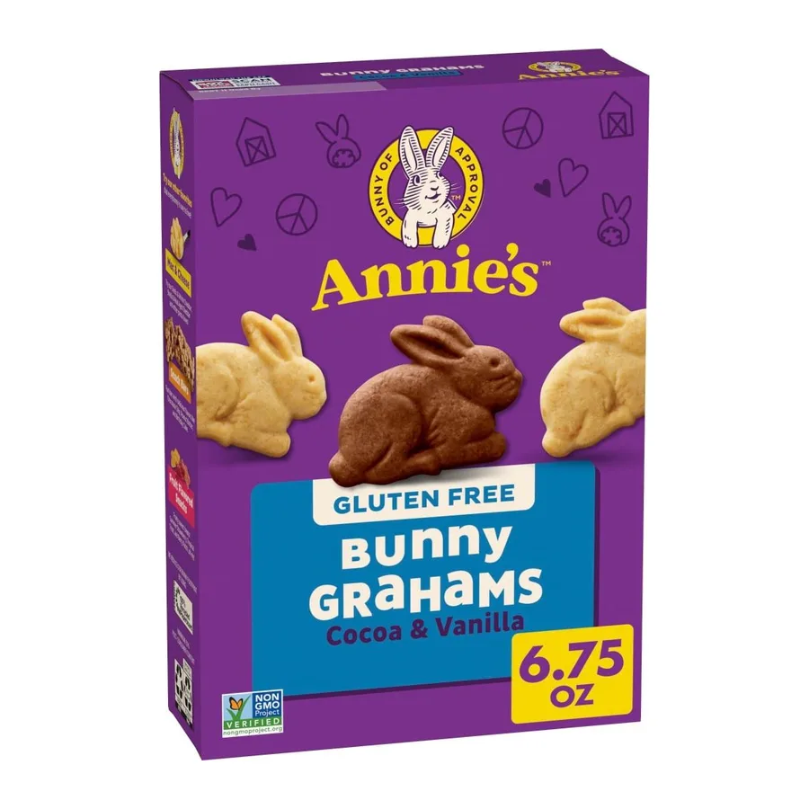 Annie's Cocoa & Vanilla Gluten Free Bunny Grahams, front of pack