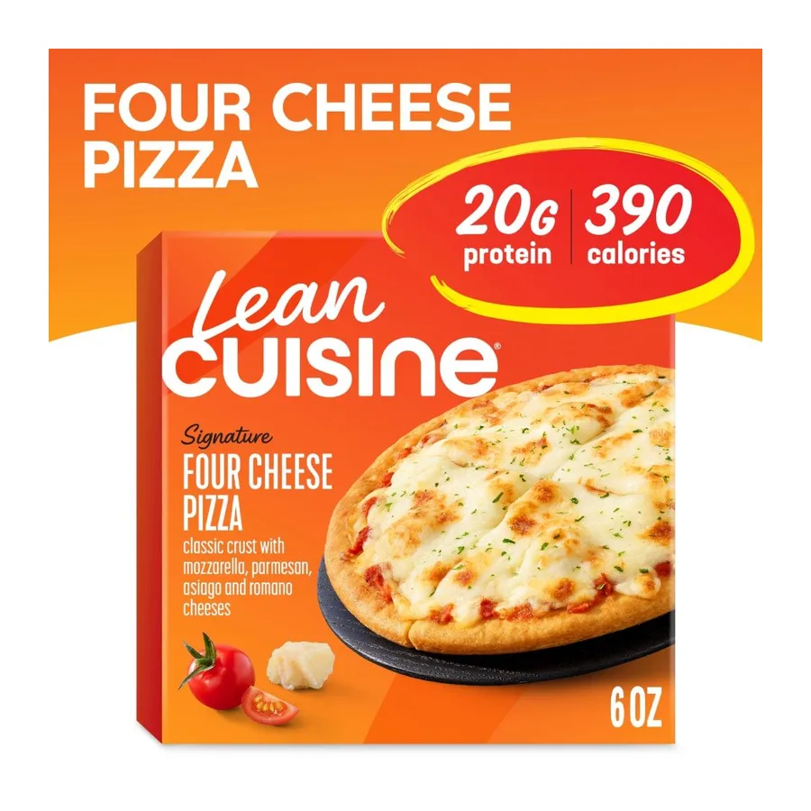 Lean Cuisine Casual cuisine traditional four cheese frozen pizza, front of pack