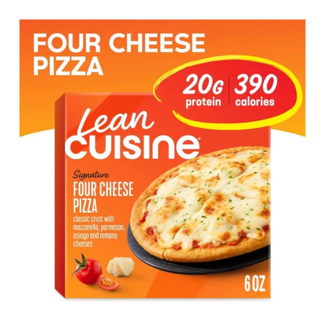 Lean Cuisine Casual cuisine traditional four cheese frozen pizza, front of pack