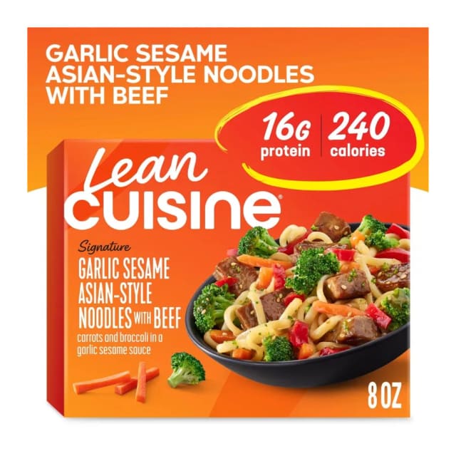 Lean Cuisine Garlic Sesame Asian-Style Noodles with Beef, front of pack