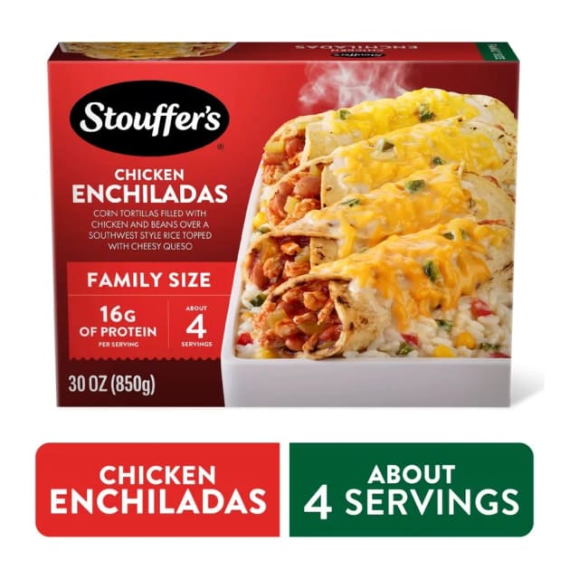 Stouffer's Chicken enchiladas, front of pack