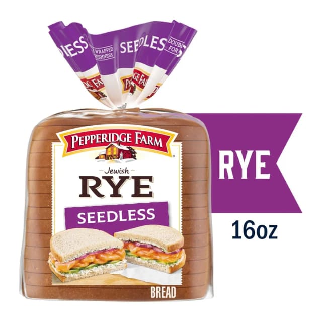 Pepperidge Farm Jewish Rye Seedless Bread, front of pack