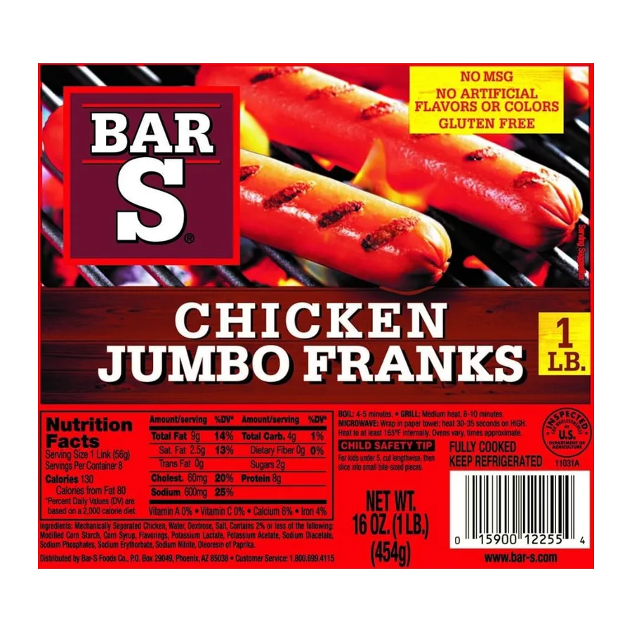 Bar-S Jumbo Franks, front of pack