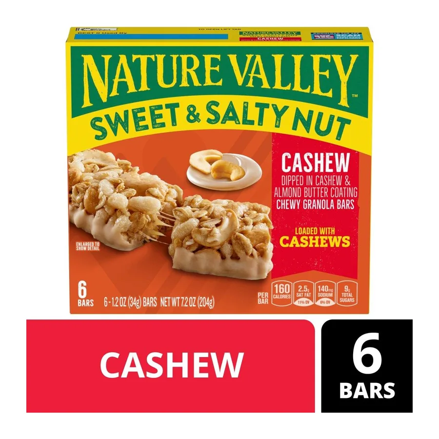 Nature Valley Sweet & Salty Nut Cashew, front of pack