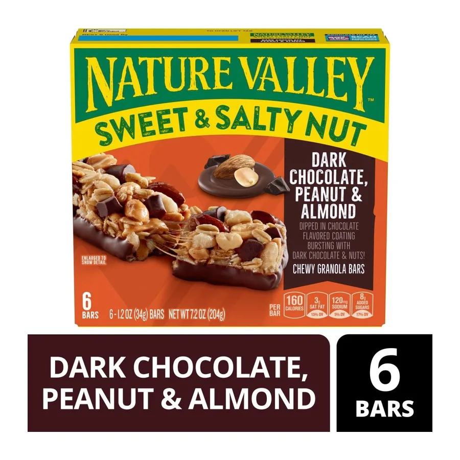 Nature Valley Sweet & Salt Nut Dark Chocolate, Peanut & Almond, front of pack