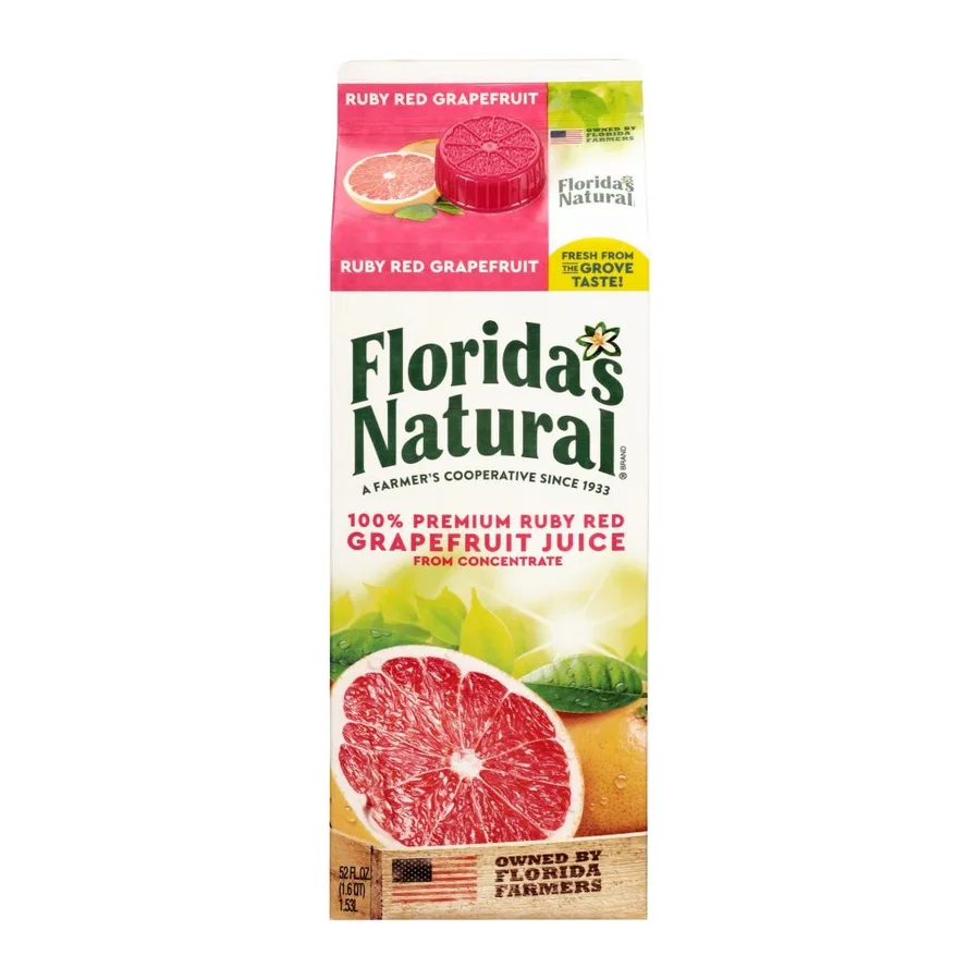 Florida's Natural Ruby Red Grapefruit Juice, front of pack