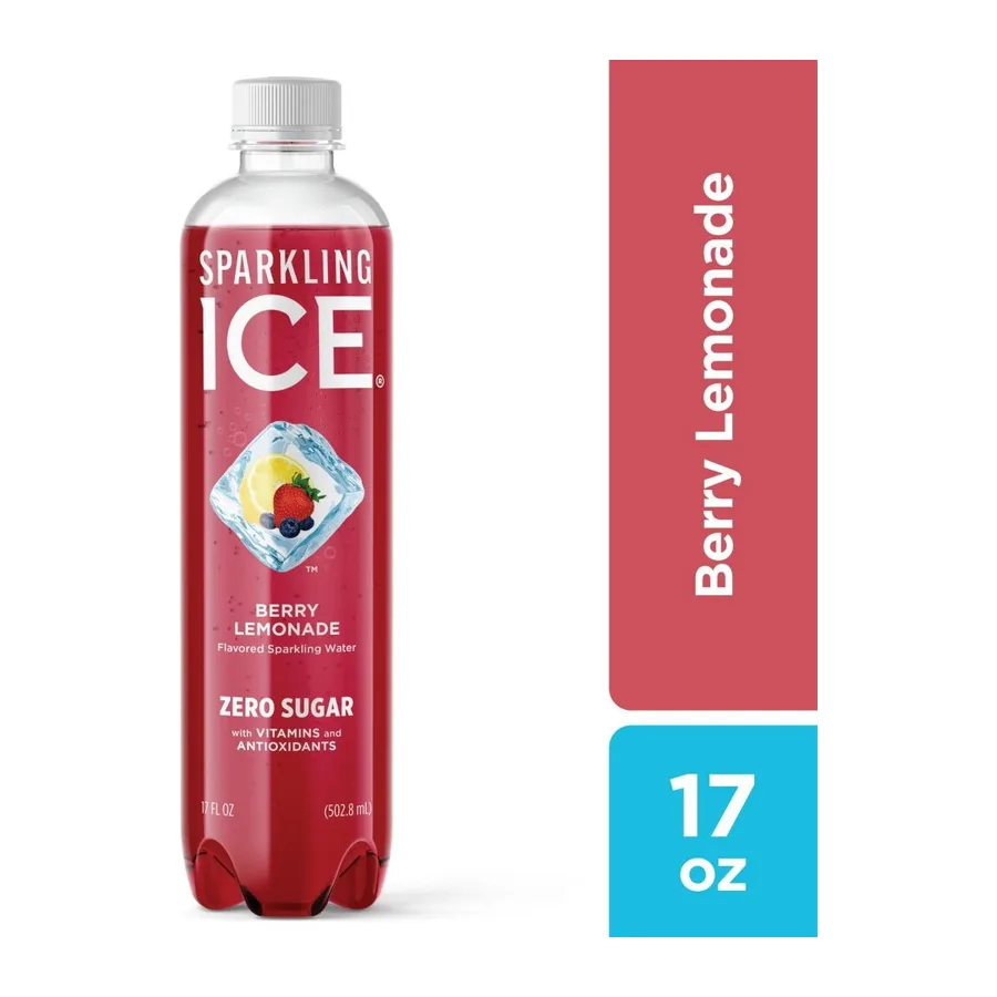 Sparkling Ice Berry Lemonade Flavored Sparkling Water, front of pack