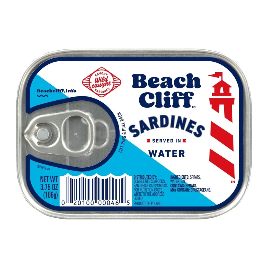 Beach Cliff Sardines, front of pack