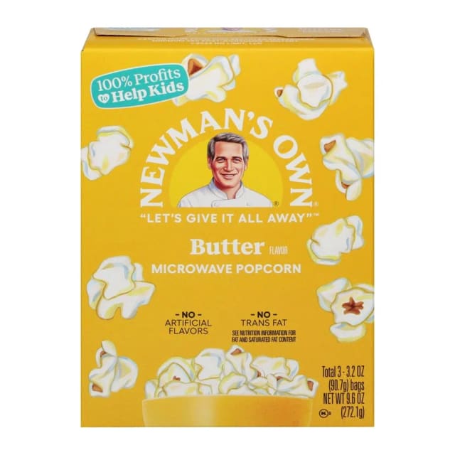 Newman's Own Microwave popcorn, front of pack