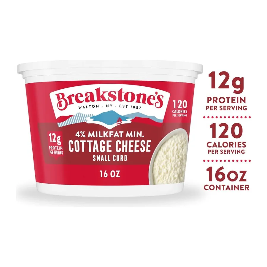 Breakstone's 4% Milkfat Min Cottage Cheese, front of pack