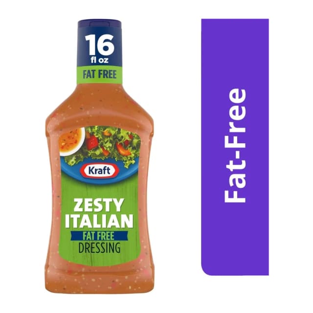 Kraft Fat Free Zesty Italian, front of pack