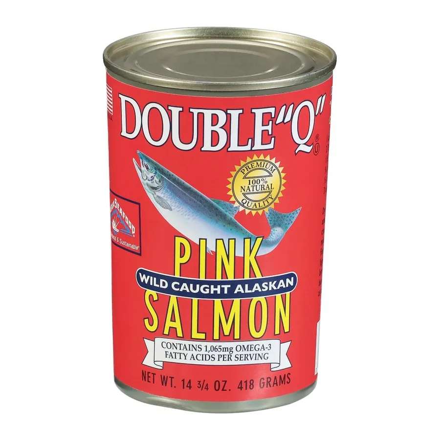 Double "Q" Pink salmon, front of pack
